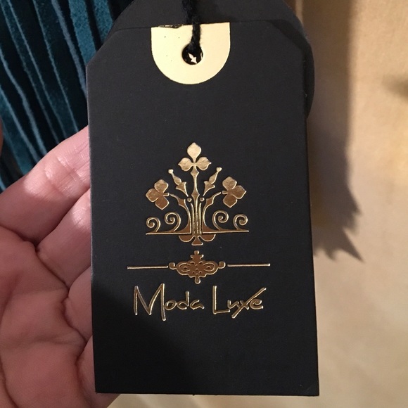 NWT MODA Luxe Teal Suede Fringe bag - Picture 4 of 8